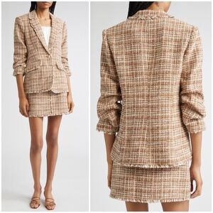 NEW Cinq à Sept Larissa Khloe Tweed Blazer in Nutmeg Size 8